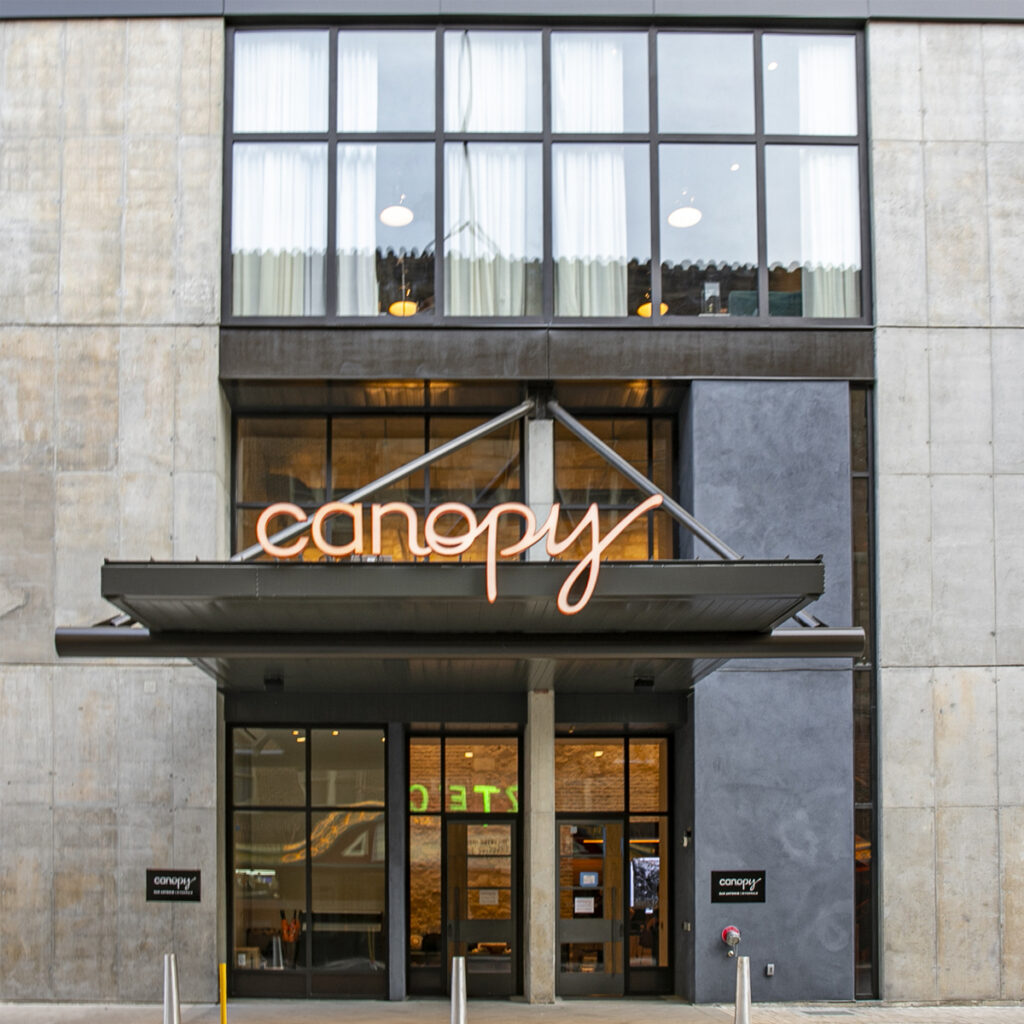 Exterior door of Canopy by Hilton San Antonio River Walk.