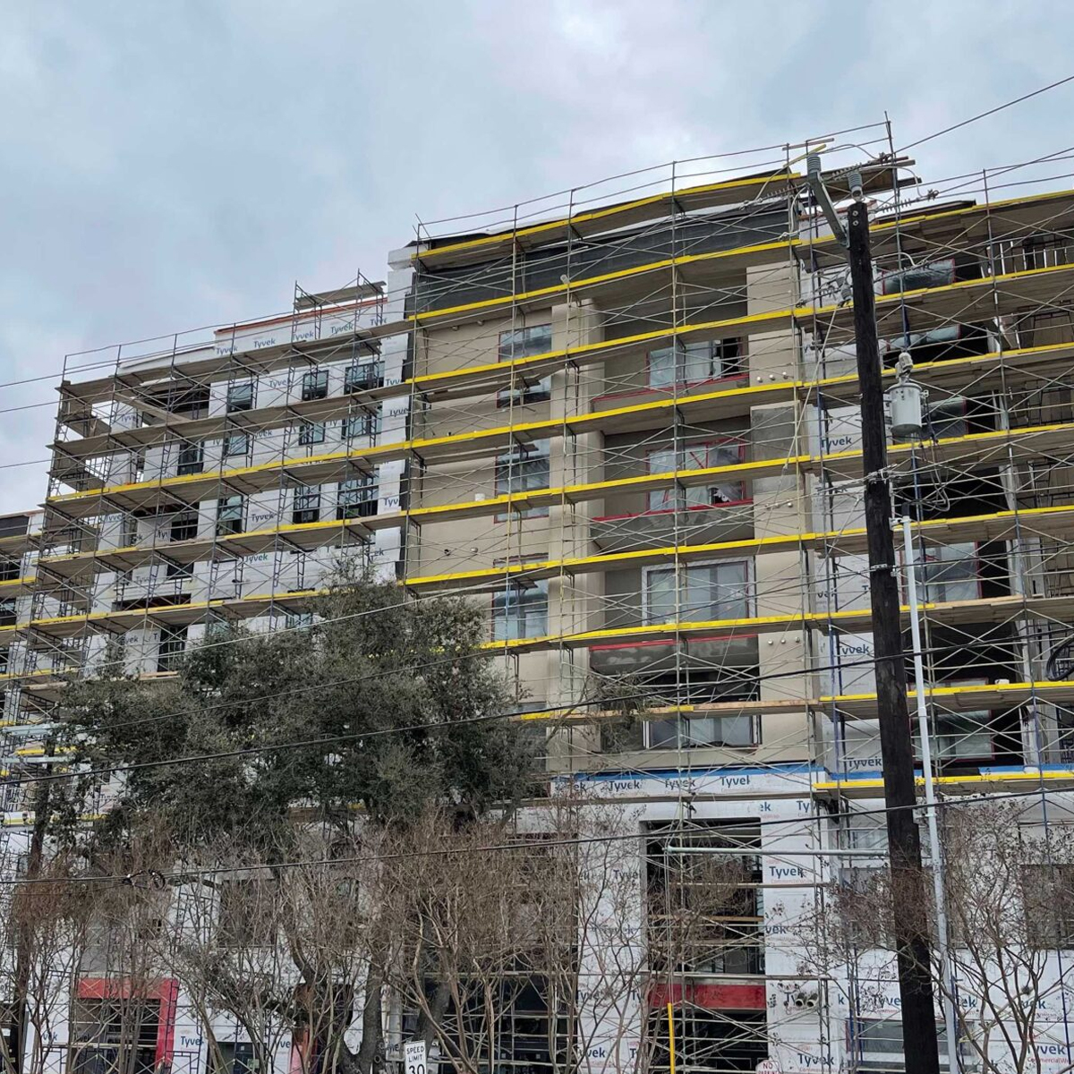 7600 Broadway exterior in progress.